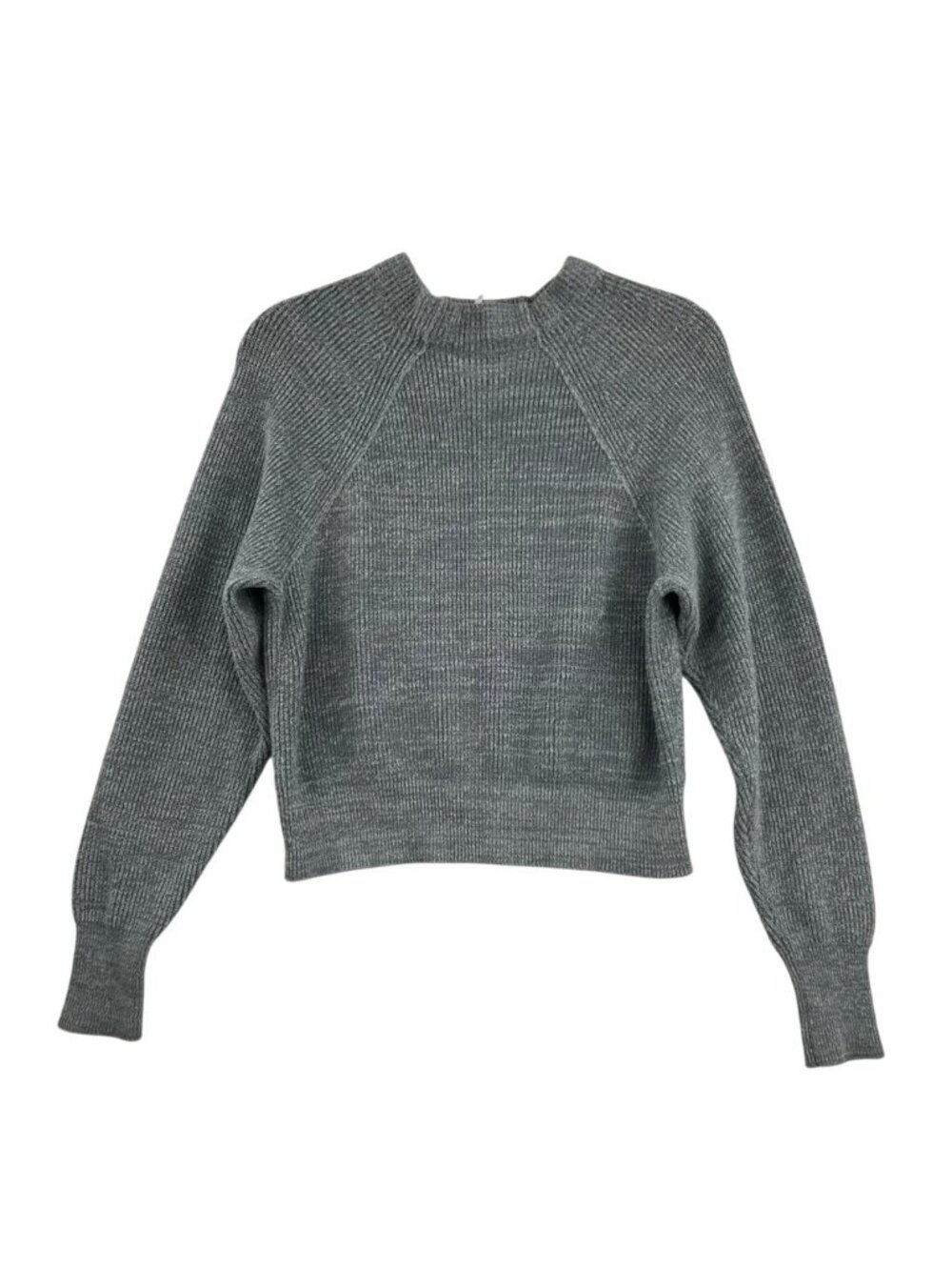 Free People Sweater Women's Small Heather Gray Long Sleeves Ribbed Knit Crewneck